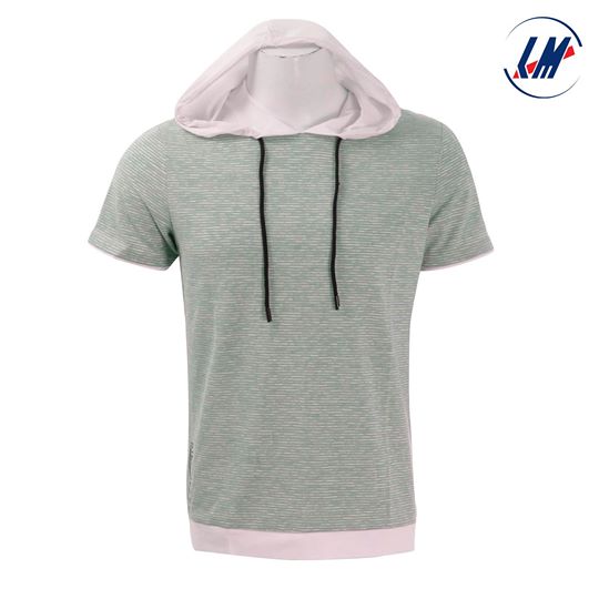 KILOMETER Half Sleeve Hoodie With Cap For Men KM-3108