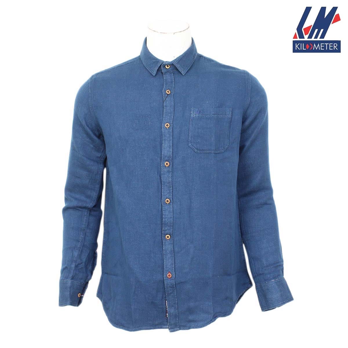 Kilometer Plain Indigo Shirt KMQL-032